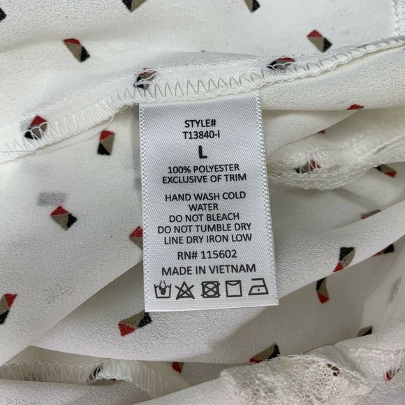 Lush Camisole Size Large Cream Button Front Lace - Picture 8 of 8